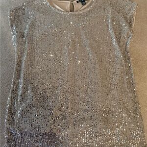 Cable & Gauge Silver Sequin Top